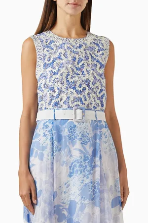 by Ti Mo Embroidered Crop Top in Cotton Blend