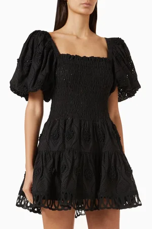 Waimari Eleonora Embroidered Mini Dress in Cotton
