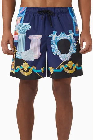 VERSACE Gallery-print Swim Shorts in Nylon