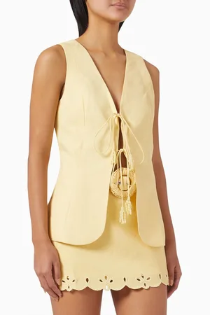 Hemant & Nandita Nain Tie-front Vest in Linen Blend