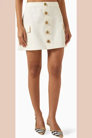 Burberry Equestrian Knight-button Mini Skirt in Cotton