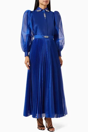 Senna Embellished Leaves Top & Skirt Set
