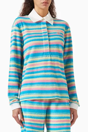 Casablanca Striped Polo Shirt in Cotton Blend