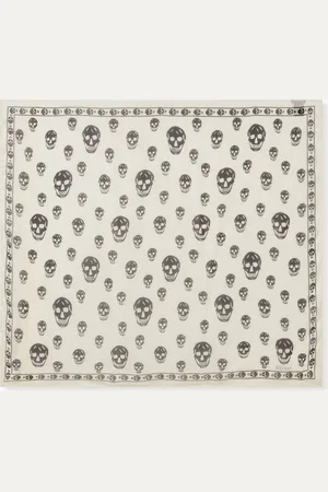 Alexander McQueen Classic Silk Chiffon Skull Scarf