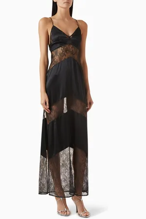 Livy Dark Sully Maxi Dress in Silk Satin