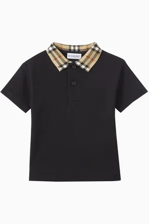 Burberry Check-collar Polo Shirt in Cotton Piqué