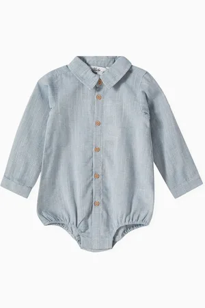Minihaha Oliver Shirt Bodysuit in Cotton Shirting