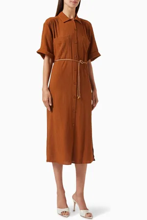 Sessun Sofia Midi Dress in Viscose Crepon