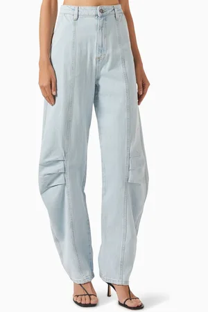 ROTATE Rounded Cargo Pants in Denim