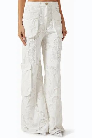 Azulu Rocha Embroidered Cargo Pants in Cotton