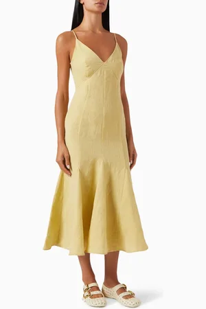 Matthew Bruch Camisole Midi Dress in Tencel-linen
