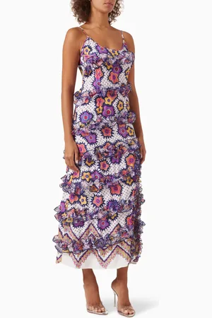 Celia B Hum Ruffle Midi Dress in Viscose Blend