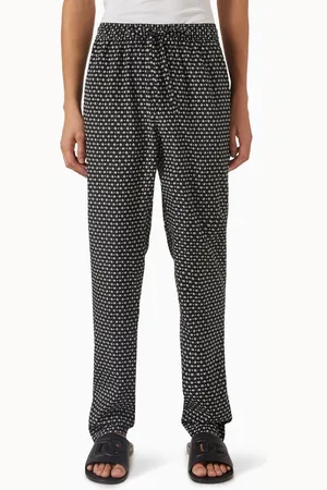Dolce & Gabbana DG Logo Print Jogging Pants in Silk Crepe de Chine