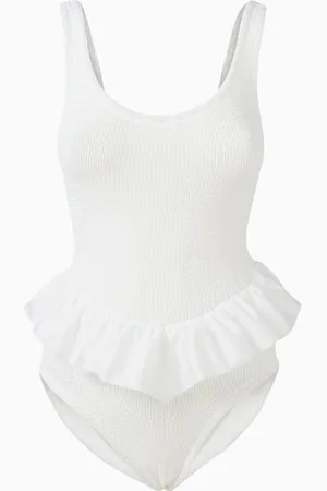 Hunza G Denise Frill One-piece Swimsuit in Original Crinkle™