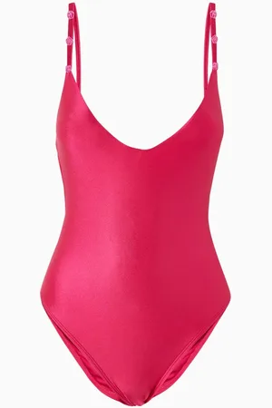 GOOD AMERICAN Deep V One-piece Swimsuit in Satin