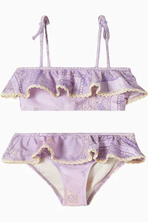 ZIMMERMANN Lucky Bandana-print Frilled Bikini Set