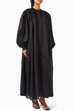 Rohe Pleated Maxi Dress in Ramie