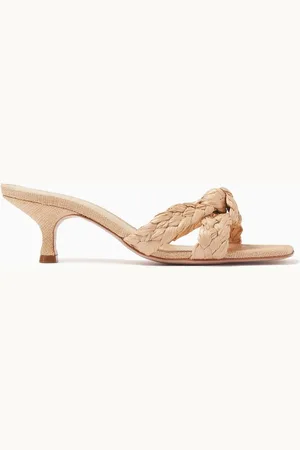 Schutz Braided Strap Mule Sandals in Raffia