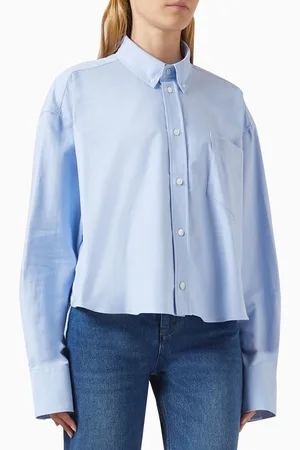 Ami Oversized Cropped Shirt in Cotton