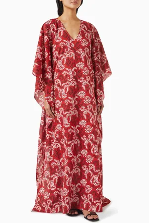 Lanvin Floral-print Kaftan in Cotton Voile