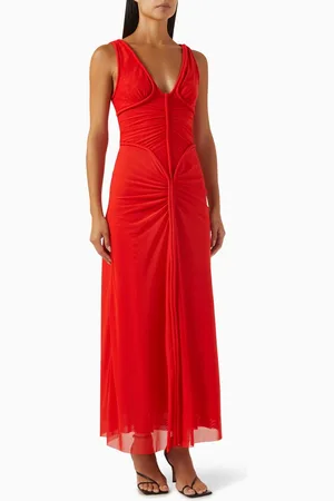 Significant Other Tillie Ruched Maxi Dress in Mesh