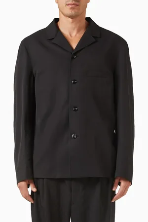 LEMAIRE Tailored Shirt Jacket in Wool & Viscose Gabardine