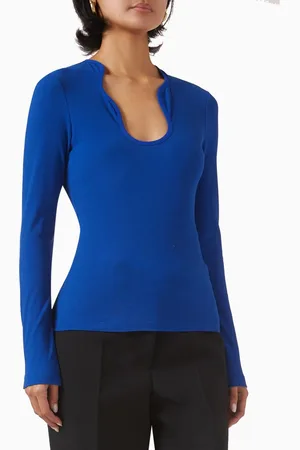 Salvatore Ferragamo Long-sleeved Top in Rib-knit