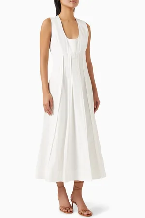 Rohe Flared Midi Dress in Cotton Poplin