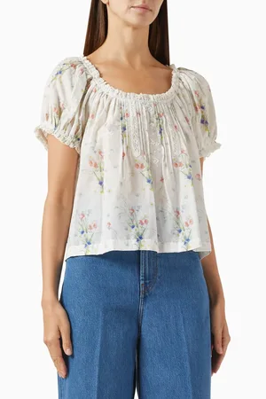 Doen Frederica Floral-print Top in Organic-cotton