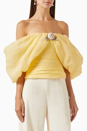 NAFSIKA SKOURTI The Garden Renaissance Top in Organza