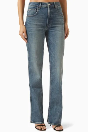 GOOD AMERICAN Good Cowboy Bootcut Jeans in Denim