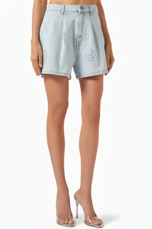 ROTATE Studded Shorts in Denim