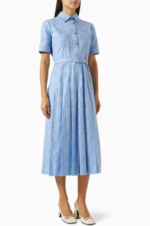Gucci GG Midi Dress in Cotton-poplin