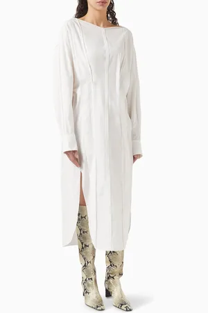 Khaite Wexley Midi Dress in Cotton Poplin