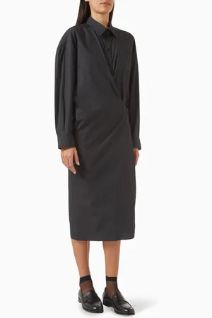 LEMAIRE Twisted Midi Dress in Silk Blend