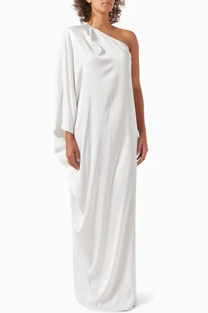 Ilkyaz Ozel Meredith One-shoulder Maxi Dress in Satin