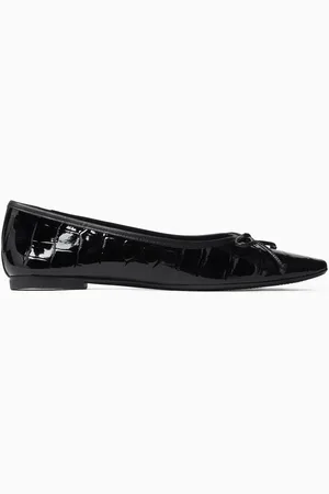 Schutz Arissa Ballet Flats in Croc-embossed Leather