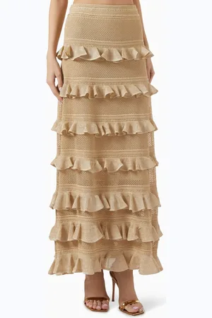 ZIMMERMANN Illuminate Lace Frill Maxi Skirt