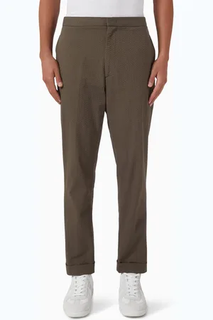 OFFICINE GENERALE Joseph Tapered Pants in Cotton Seersucker