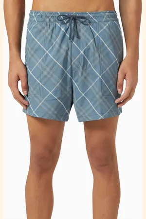 Burberry Check Swim Shorts in Nylon Twill