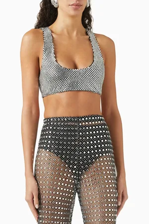 SANTA BRANDS Crystal-embellished Crop Top