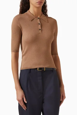 Prada Rib-knit Polo Shirt in Cotton