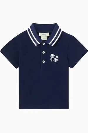 Fendi Logo Polo Shirt in Cotton Pique
