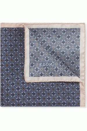 Eton Geometric Pocket Square in Silk