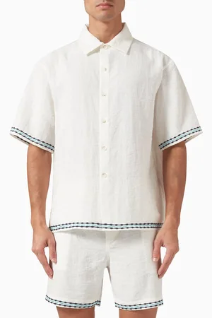 COMMAS Frequency Embroidered Shirt in Linen-blend