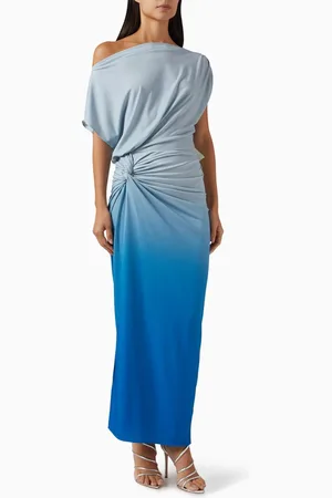 Baobab Waves Knot Maxi Dress in Crepe