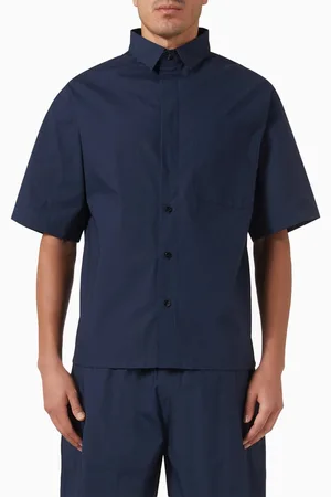 A PAPER KID Cut-away-collar Shirt in Cotton