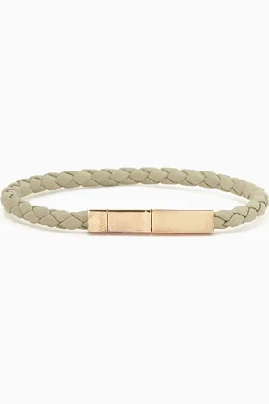 Bottega Veneta Braid Clasp Bracelet in Leather