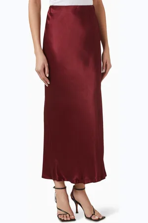 ENZA COSTA Bias Maxi Skirt in Satin