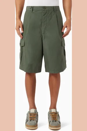 Emporio Armani Box Pleat Shorts in Organic Cotton